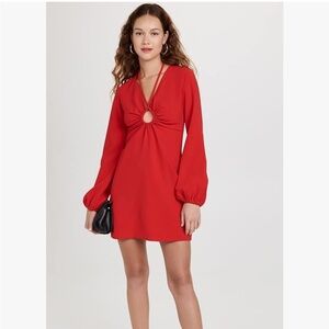 A.L.C Red Cutout V Neck Mini Dress NWT